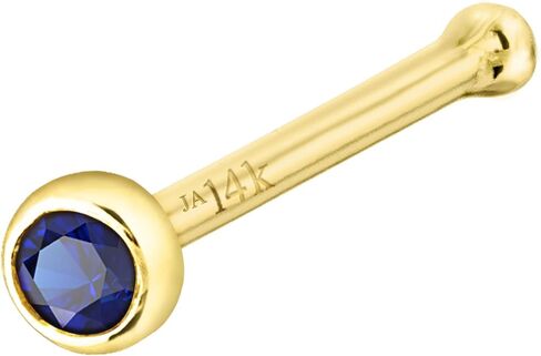 مجموعة مجوهرات أفالانش الصلبة من الذهب عيار 14 قيراط ذات نهاية كروية من الياقوت الأزرق 22G مسمار عظم الأنف - 14 قيراط من الذهب الأبيض / 14 قيراط من الذهب الأصفر في سبتمبر جوهرة الأنف الدائرية in Saudi Arabia