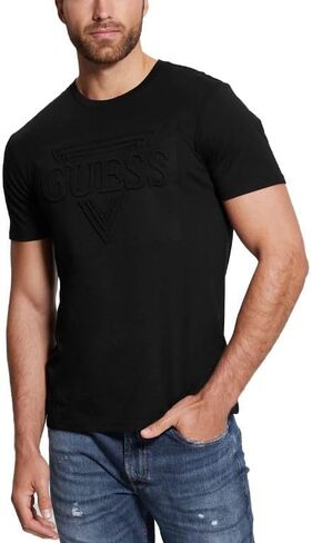 GUESS Men's Short Sleeve Embossed Tee in Saudi Arabia