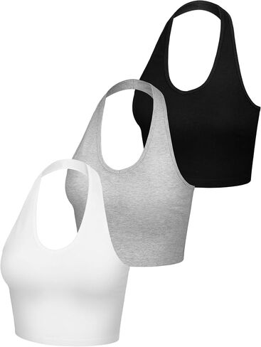 3 Pieces Women Halter Top Deep V Neck Crop Top Vest Sleeveless Backless Cami Halter Tank Tops for Girls in Saudi Arabia
