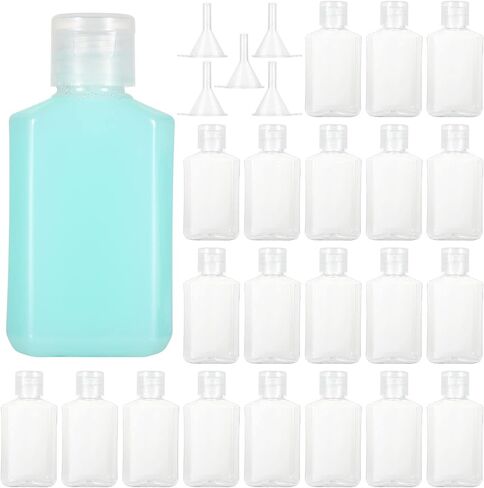 APACALI 100PCS Plastic Travel Bottles 1oz Mini Shampoo Bottles Small Empty Bottles Refillable Cosmetic Containers with Flip Cap Clear Portable Small Bottles for Liquid, Lotions, Toner, Body Soap in Saudi Arabia