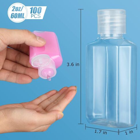 APACALI 100PCS Plastic Travel Bottles 1oz Mini Shampoo Bottles Small Empty Bottles Refillable Cosmetic Containers with Flip Cap Clear Portable Small Bottles for Liquid, Lotions, Toner, Body Soap in Saudi Arabia