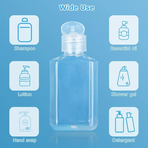 APACALI 100PCS Plastic Travel Bottles 1oz Mini Shampoo Bottles Small Empty Bottles Refillable Cosmetic Containers with Flip Cap Clear Portable Small Bottles for Liquid, Lotions, Toner, Body Soap in Saudi Arabia