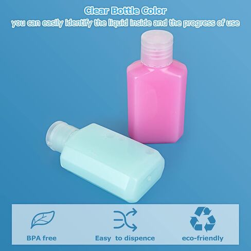 APACALI 100PCS Plastic Travel Bottles 1oz Mini Shampoo Bottles Small Empty Bottles Refillable Cosmetic Containers with Flip Cap Clear Portable Small Bottles for Liquid, Lotions, Toner, Body Soap in Saudi Arabia