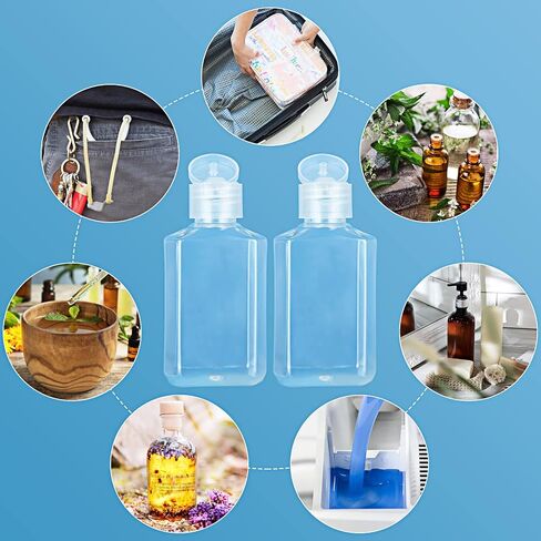 APACALI 100PCS Plastic Travel Bottles 1oz Mini Shampoo Bottles Small Empty Bottles Refillable Cosmetic Containers with Flip Cap Clear Portable Small Bottles for Liquid, Lotions, Toner, Body Soap in Saudi Arabia