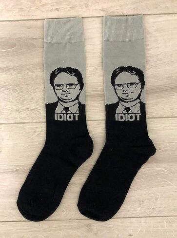 بالانسد كو جوارب دريس شروت من دوايت جوارب راين ويلسون المضحكة جوارب مجنونة غير رسمية من القطن، اسود، مقاس واحد in Kuwait