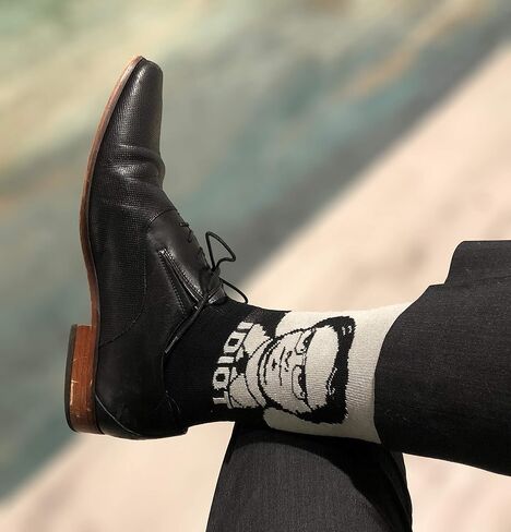 بالانسد كو جوارب دريس شروت من دوايت جوارب راين ويلسون المضحكة جوارب مجنونة غير رسمية من القطن، اسود، مقاس واحد in Kuwait