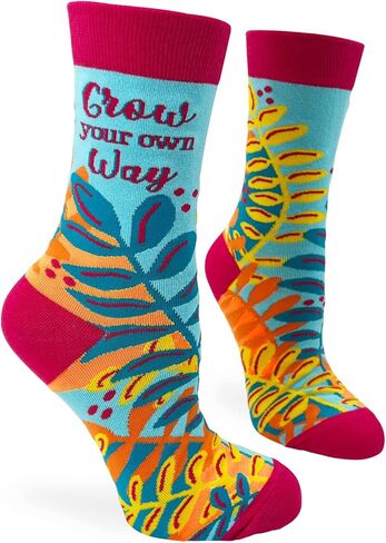 Fabdaz "Grow Your Own Way" Novelty Crew Socks for Women, Multicolor, One size in Saudi Arabia