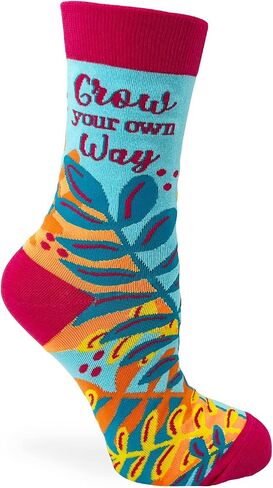 Fabdaz "Grow Your Own Way" Novelty Crew Socks for Women, Multicolor, One size in Saudi Arabia