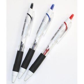 Uni-ball Jetstream Extra Fine Point Retractable Roller Ball Pens,-rubber Grip Type -0.5mm-black .Blue.red 3 Colord Ink Pens Value Set