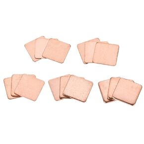 uxcell Flat IC Chipset Thermal Copper Heatsink for CPU GPU RAM 20 x 20mm with Thickness 0.3/0.5/0.8/1.0/1.5mm Total 15pcs