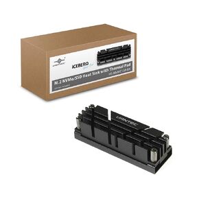 حوض حرارة Vantec IceBERQ M.2 NVMe/SSD مع وسادة حرارية (HS-NVME150-BK، أسود)