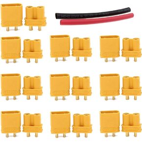 10 Pairs No Wire Amass XT30U 2mm Banana Male Female Plug Bullet Connector Upgraded XT30 for RC FPV Lipo Battery RC Quadcopter