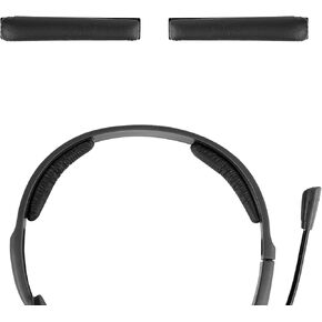 Geekria Protein Leather Headband Pad Compatible with Jabra, Plantronics, Sennheiser, VXI BlueParrott, Headphones Replacement Band, Headset Head Top Cushion Cover Repair Part (Black)