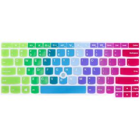 HRH Keyboard Cover for Lenovo ThinkPad L380 L390 L460 L470 L480 L490 L14 14" |for Thinkpad T14(s) T480(s) T490/S T495(S) |E470(c) E485 E490 E495 E14 14"|for ThinkPad X1 Yoga Gen 3/4/5-Rainbow
