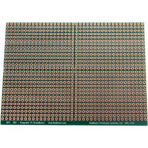 SB5 Snappable PCB BreadBoard with 5-Hole Strips, Scored PCB, Snaps Into 4 Small Boards, 2-Layer, Plated Holes, Power Rails, 2.8 x 3.8in (73.7 x 96.5mm)