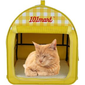 Premium Soft-Sided Foldable Small Size Pet Crate | Portable Pet Kennel for Home and On The Go | Made from Durable Water-Resistant Canvas Fabric | Perfect for Indoor and Outdoor Use