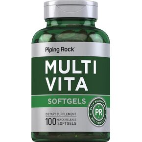 Piping Rock Multivitamin for Men and Women | 100 Softgels | Daily Vitamins and Minerals | with Vitamin D3 and Zinc | Non-GMO, Gluten Free Supplement