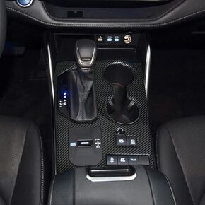 ruihe Carbon Fiber Pattern Car Gear Shift Knob Console Panel Trims Cup Holder Frame Cover Compatible with Fit for Toyota Highlander 2020 2021 2022 L LE XLE XSE Limited Platinum Hybrid
