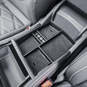 TACORBO Center Console Organizer Tray Compatible with Volkswagen Atlas/Cross Sport 2024 Accessories Insert Tray, Atlas Cross Sport 2024 Armrest Secondary Storage Box, White Trim