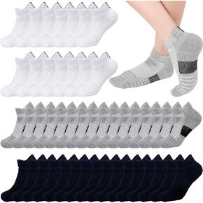 20 Pairs Athletic Ankle Socks for Men No Show Low Cut Running Socks Cushioned Tab Socks Breathable Sports Socks