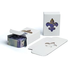 CYP White Fleur De Lis Window Soap Box - Homemade Soap Packaging - Soap Making Supplies - Made in USA! 50 Pack