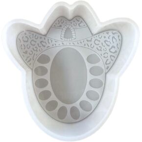 Leopard Cowboy Hat with Conch Turquoise Squash Freshie Silicone Mold Plain for Scented Aroma Beads Car Candle, Soap Oven Safe to Bake Heat Resistant to 400 F 4 x 4 x 1" inch Western Leopard