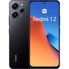 Xiaomi Redmi 12 4G LTE (128GB + 8GB) Factory Global Unlocked 6.79" 50mp Triple Camera (Tmobile Mint Tello Global) + Extra (w/Fast 51W Dual USB Car Charger) (Midnight Black (Global Version))