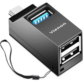 موزع USB C بثلاثة منافذ، محور VIENON USB C محمول إلى USB 3.0 لأجهزة الكمبيوتر المحمول، موسع USB لأجهزة MacBook Pro وMacBook Air والمزيد من أجهزة الكمبيوتر المحمول/الكمبيوتر اللوحي/الهاتف من النوع C in Kuwait