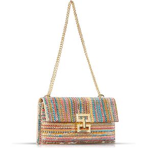 Beach Bag, Crossbody Bags for Women, Hand-Woven Straw Handbag Underarm Bag, Summer Shoulder Bag Suitable for Vacation Travel Daily(Color)