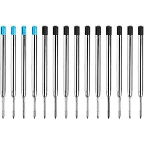 SMOOTHERPRO Ballpoint Pen Refills, 14 Pack for Bolt Action Pen, Compatible with Parker, 0.5mm Fine Point, Black and Blue Ink(PR1408)