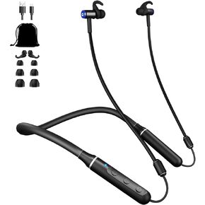 Air Tube Bluetooth Headphones，Neckband Wireless airtube Headphones emf Free with 12 Hour Battery,EMF Free Headphones with Mic and Controls,for Work Meetings, Sleep, Gym