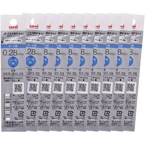 Mitsubishi Pencil Jetstream Edge SXR20328.33 Ballpoint Pen Refills, 0.28, Blue, 10 Pieces
