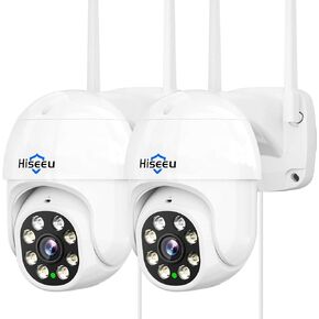Hiseeu Wireless PTZ Security Camera, 30X Optical Zoom, 250ft HD Color Night Vision, Floodlight, Two-Way Audio, Human Detection, 5G/2.4Ghz WiFi Outdoor Camera, for Home & Business