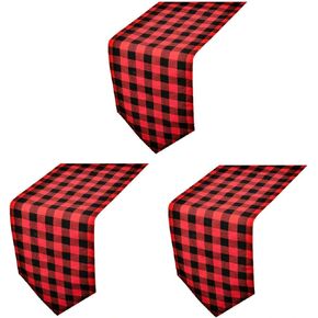 4 Pack Buffalo Check Table Runners Red and Black Plaid Table Runner for Christmas Dinner, Lumberjack Party, Outdoor or Indoor Gatherings Table Home Decorations 12"x72"