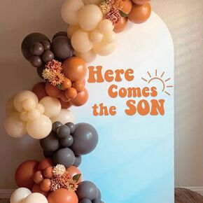 Here Comes The Son Baby Shower Party Decal Sign - Boy Baby Shower Sticker,Baby Shower Pregnancy Wall Decoration Decor Decoration Ideas