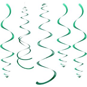 Gold Party Hanging Swirl Decorations Plastic Streamer for Ceiling, Pack of 28