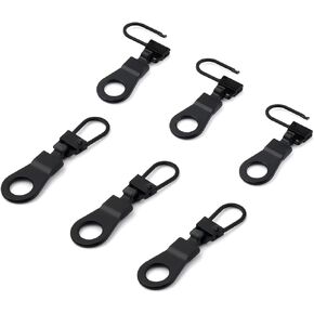 SAVITA 6pcs Metal Zipper Pull Replacement, Detachable Zipper Pulls Zipper Tabs Pull Replacement for Small Holes Clothes Jacket Pants Coat Shoes Purse Suitcase Backpack (Black)