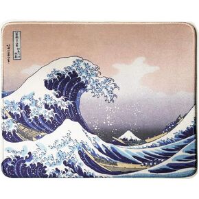 12 x 10 inches Japan Art The Great Wave by Hokusai Natural Rubber Stitched Edge Office Gaming Mouse Pad
