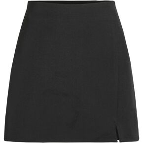 CIDER High Waist Zip Up Slit Mini Skirt