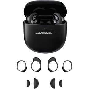 سماعات أذن Bose QuietComfort Ultra True اللاسلكية بتقنية البلوتوث وخاصية إلغاء الضوضاء القابلة للتعديل، صوت مكاني، ما يصل إلى 6 ساعات من وقت التشغيل، حزمة سوداء مع مجموعة مقاسات بديلة in Kuwait