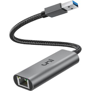 uni 2.5Gbps USB Ethernet Adapter, Ultra Speed USB 3.0 to RJ45 Adapter, Sturdy Aluminum Network Adapter, Wired LAN Compatible with iMac Pro, Dell XPS, Chromebook, Laptops, PC, NAS, Workstation, etc.