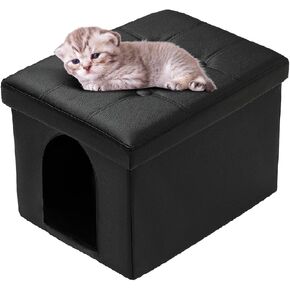 MEEXPAWS Cat Litter Box Enclosure Furniture Hidden for Small Cat, Cat Washroom Bench Cabinet |16 x 12x13 in| Dog Proof | Waterproof Inside | Easy Clean Assembly | Odor Control | Litter Box Not Include