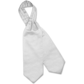 Vesuvio Napoli ASCOT Solid SILVER GREY Color Cravat Gray Men's Neck Tie
