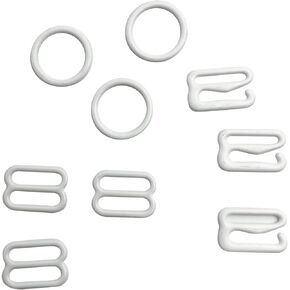 30set White Metal Lingerie Hardware Sewing Clips Clasp Hooks for Bra Strap 8mm Sewing Intimate Accessories