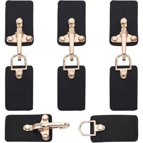 FINGERINSPIRE 4 Sets Leather Sew-On Toggle Buckles Black PU Leather Snap Toggle Sew On Duffle Jacket Buckle Metal Leather Clasp Fastener Replacement Snap Toggle for Shoes Coat Jacket Bags DIY Craft
