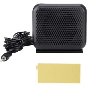 Mini External Speaker, NSP-100 3W Black Rectangular Mini Portable Wired External Speaker Mobile Radio Microphone Replacement Fit for Kenwood for Yaesu ICOM for Ham Car Radios