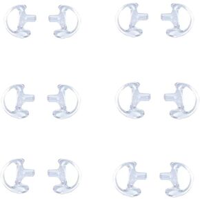 Sarcia Replacement Earmold Medium Clear Soft Earmold Left/Right Ear for Walkie Talkie Two Way Radio Acoustic Tube Earpiece,6 Pair