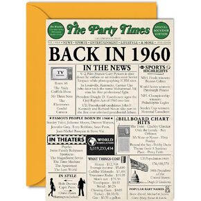 50th Birthday Cards for Men Women - Back In 1975 Newspaper - 50 Happy Birthday Decorations Card for Her Him Dad Mom Husband Wife Uncle Aunt Vintage Retro Born In 1975, A5 Bday Anniversary Cards