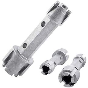 Tub Drain Remover & Basin Wrench, Dual Ended Ratchet Wrench Use to Install and Remove Most Bath and Shower Drains and Closet Spuds Square Plastic Toilet Seat Nuts
