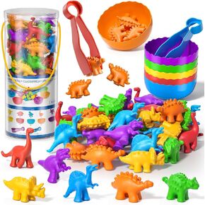 Counting Dinosaurs Matching Games Color Sorting Montessori Toy Set, Toddler Preschool Learning Activities Educational Sensory Bath Toys for Kids Boys Girls Birthday Gifts Bathtub Baby Toys